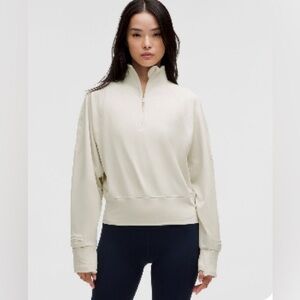 Lululemon Athletica Cream Quarter-Zip Pullover